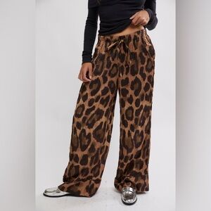 Free People • All Out Satin Leopard Pants • Sold out on FP website